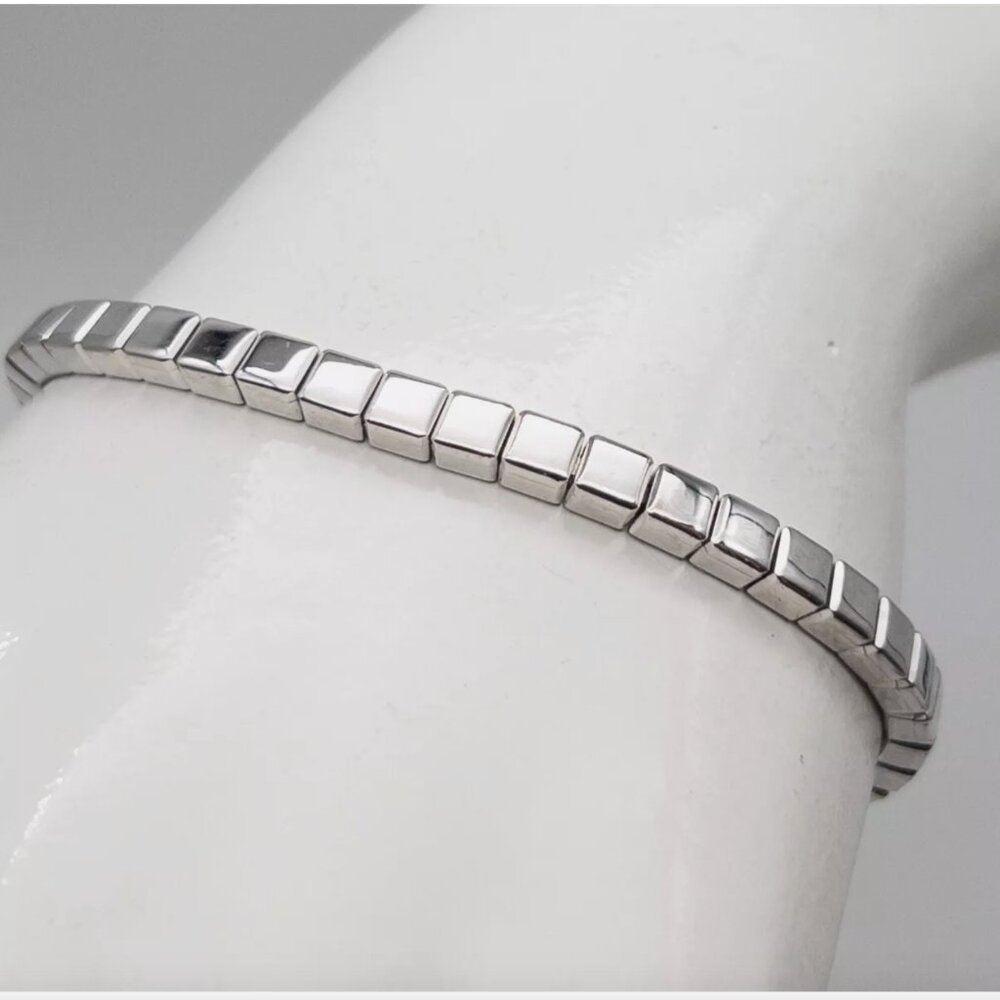 CHOPARD SIGNED 5MM WHITE GOLD BRACELET - Picture 2 of 6